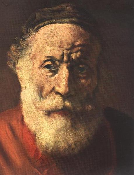 REMBRANDT Harmenszoon van Rijn Portrait of an Old Man in Red (detail) oil painting image